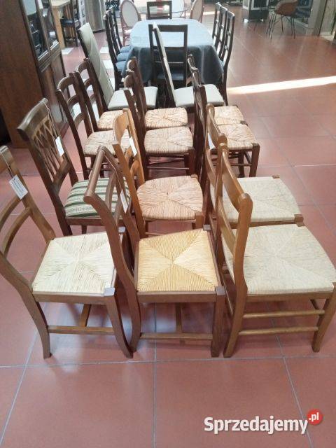 KRZESŁA 2 klasyczne włoskie rustykalne orzech 41cm Lublin sprzedam