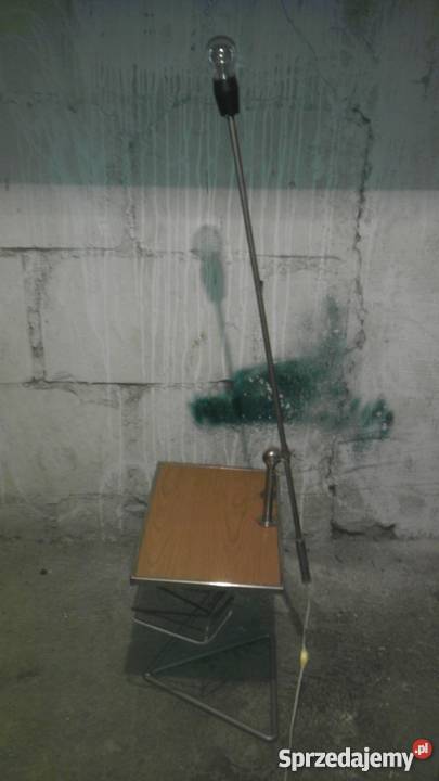 Stolik gazetnik z lampą PRL Gdańsk