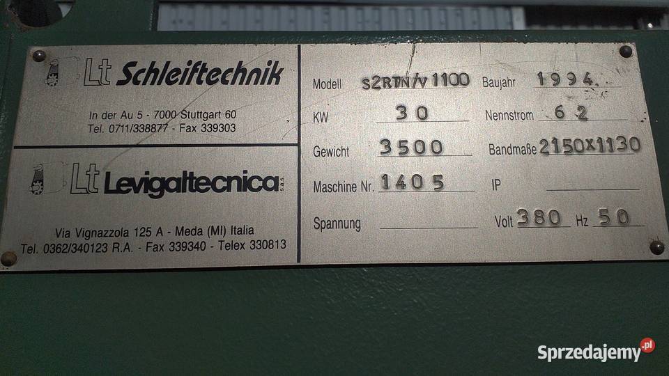 Szlifierka szerokotaśmowa z postarzarka Miastko