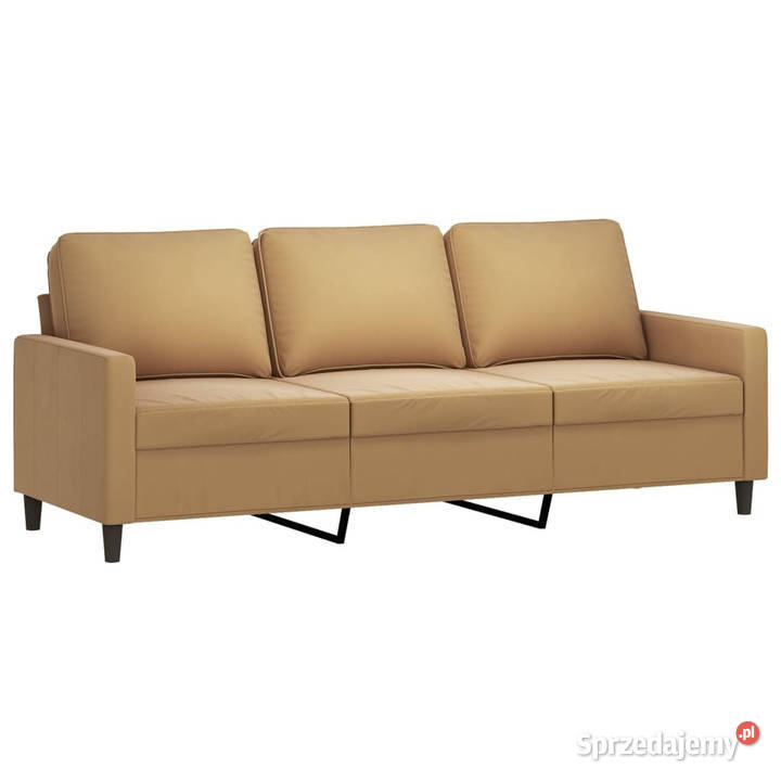 3osobowa sofa z podnóżkiem brązowy 180 aksamit Dom i Ogród