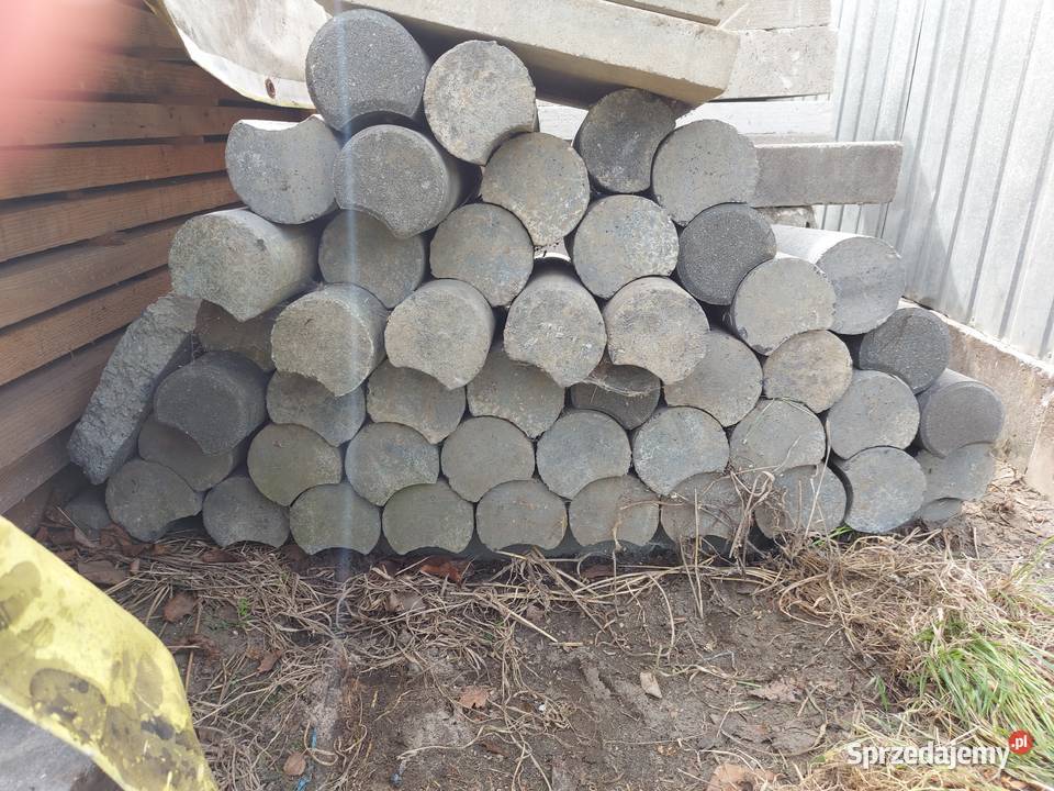 Palisada okrągła ring betonowy grafit szary 30 Obrzeża i palisady