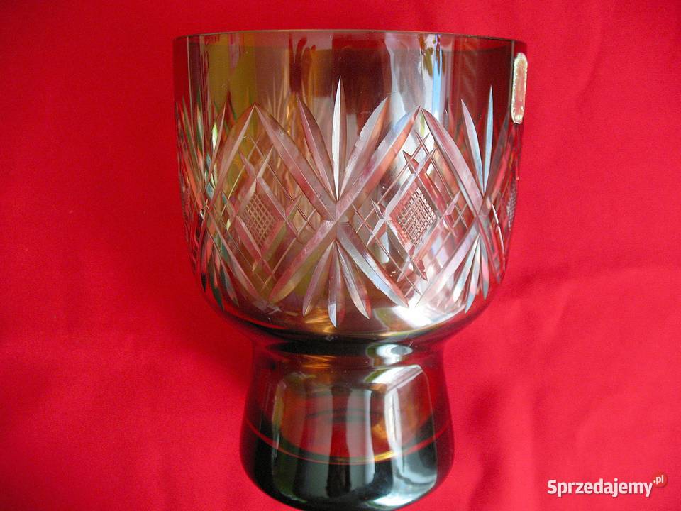 Wazon Ręczna robota szkło cięte 165 x 12 Stary Siedlce