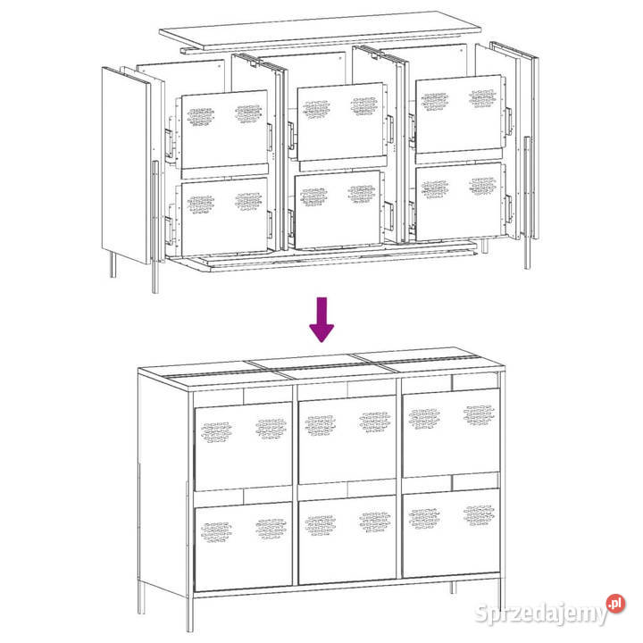 Szafka różowa 1015x39x735 stal walcowana na mazowieckie