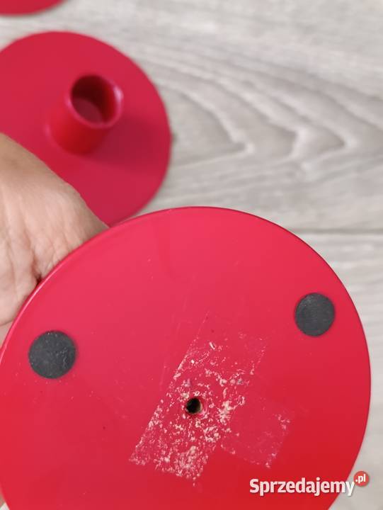 świeczniki Ikea czerwone 4 sztuki Świeczniki Poznań