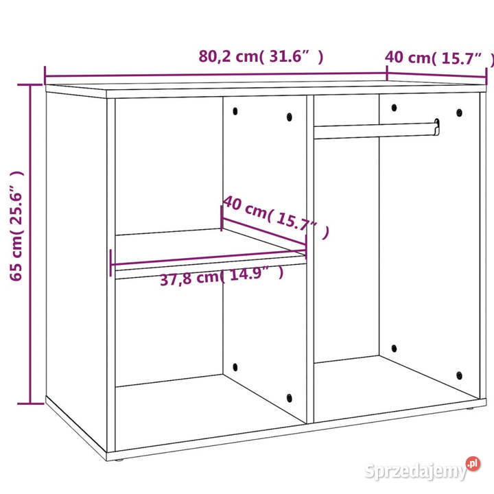 Szafka biała o wysokim połysku 80x40x65 WM808852 Warszawa