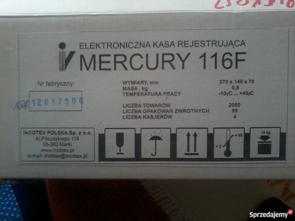 KASA FISKALNA MERCURY 116F NOWA homologacja Sklep opolskie sprzedam