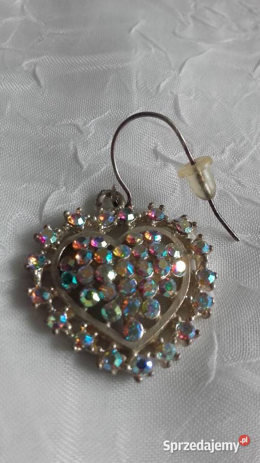 SREBRZONE SERDUSZKA Z FALSETOWANYMI CYRKONIAMI