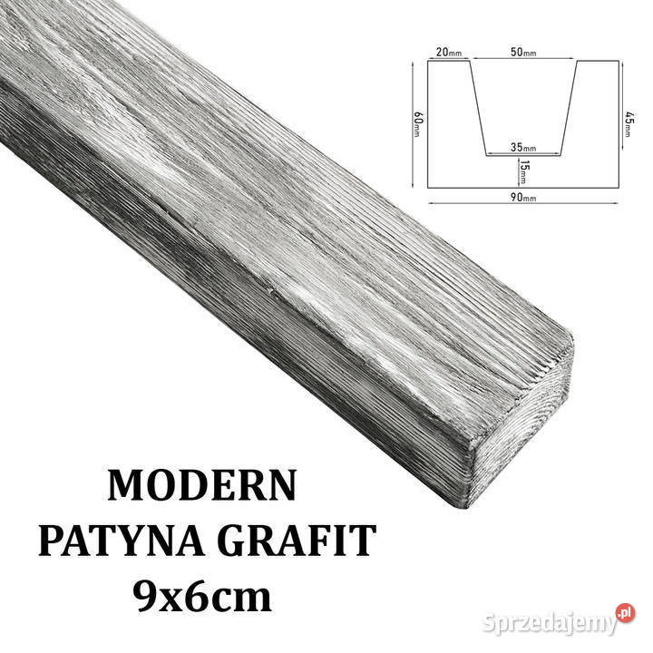 Belka Modern 9x6 Patyna Grafit Gdów