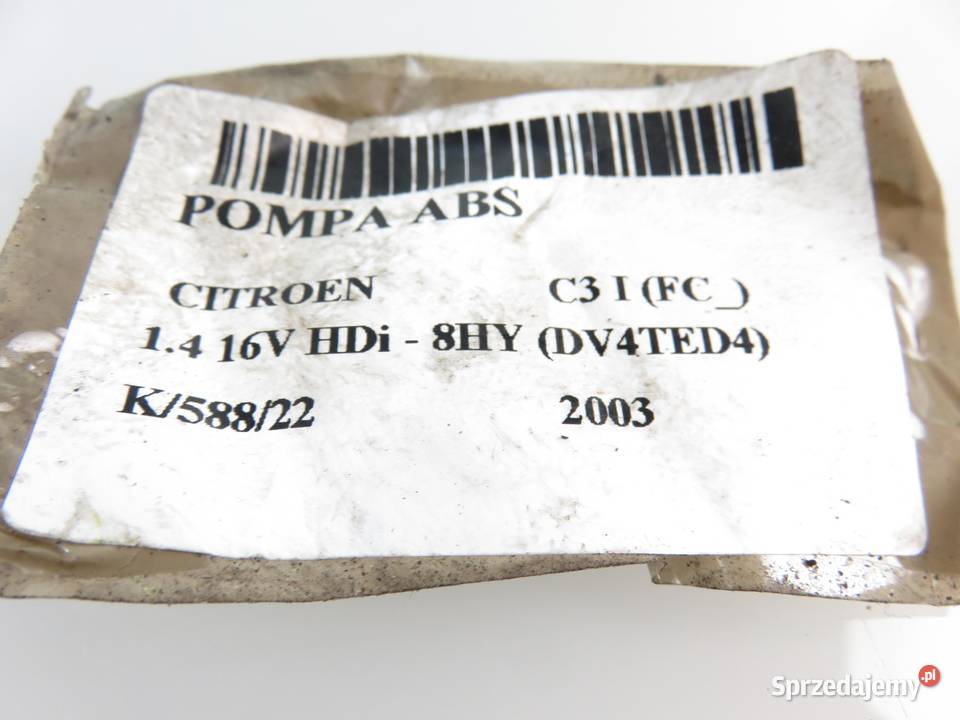 POMPA ABS CITROEN C3 I 9641877280 10096011213 osobowe
