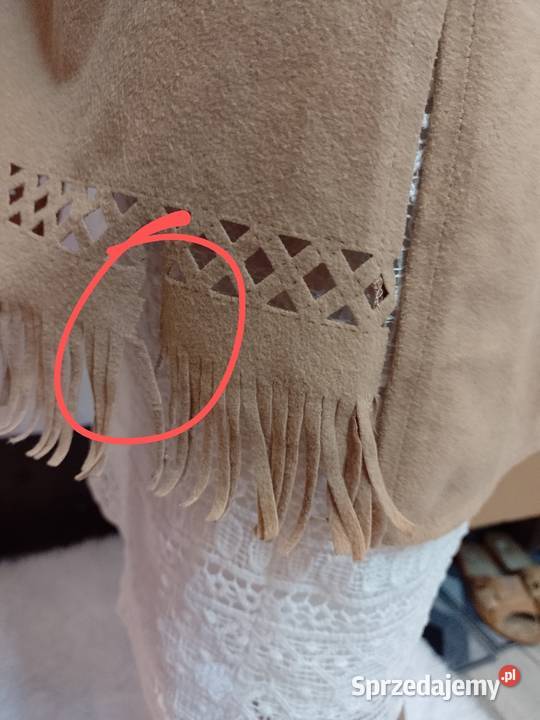 3840 Beżowa kamizelka kowbojska z frędzlami Rozmiar 40(L) Kraków