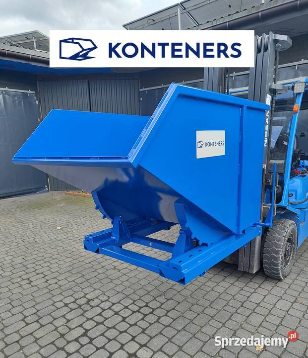 Kontener metalowy samowyładowczy 1m3 na widły do Elbląg