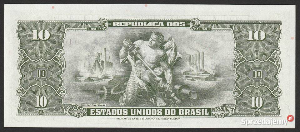 Brazylia 10 cruzeiros 1962 Vargas stan bankowy Łódź