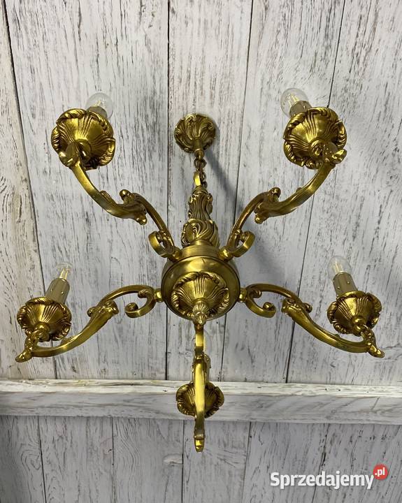 Francuski antyczny Żyrandol 20 mosiądz Warszawa