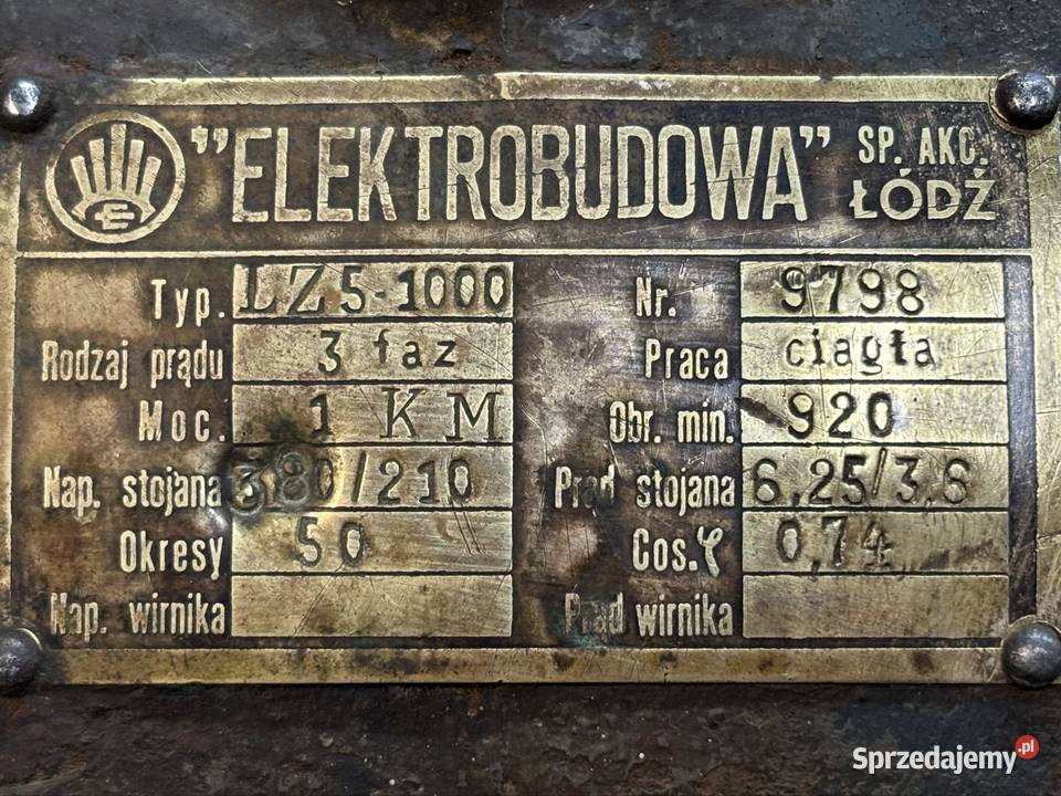 Silnik elektryczny 1 920 obr min Tarczyn sprzedam