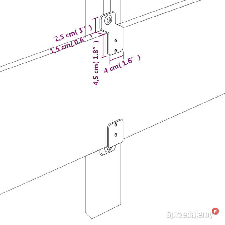 Zagłówek uszak ciemnoszary 203x16x118128 aksamit Łóżka i materace mazowieckie