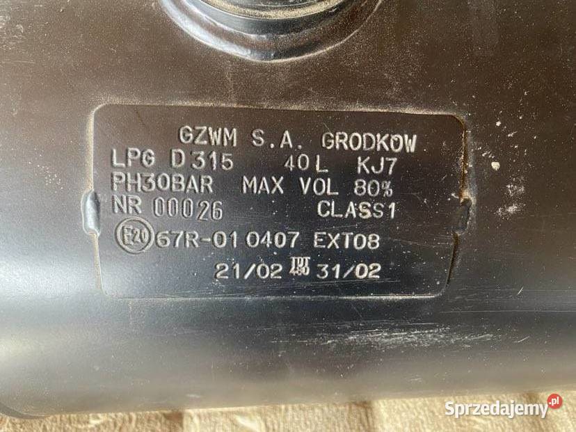 Butla zbiornik LPG 40L HOMOLOGACJA