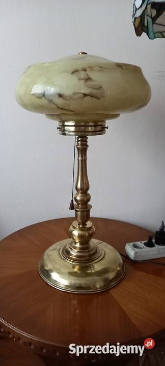 Piękna mosiężna lampa w stylu Art Deco duży