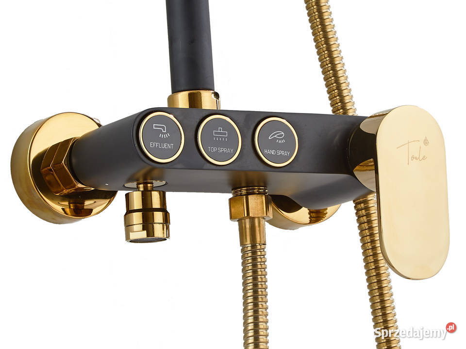 Deszczownica regulowana 170200 mosiądz czarno czarny Akcesoria łazienkowe Łódź