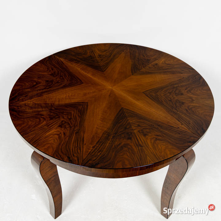 Okrągły Stół Art Deco Rozkładany Polska 19451960 Swarzędz