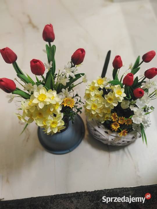 Wiązanka wiosenna z bukietem na cmentarz sprzedam