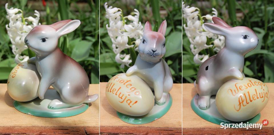 Zając Wesołego Alleluja figurka porcelana Lublin
