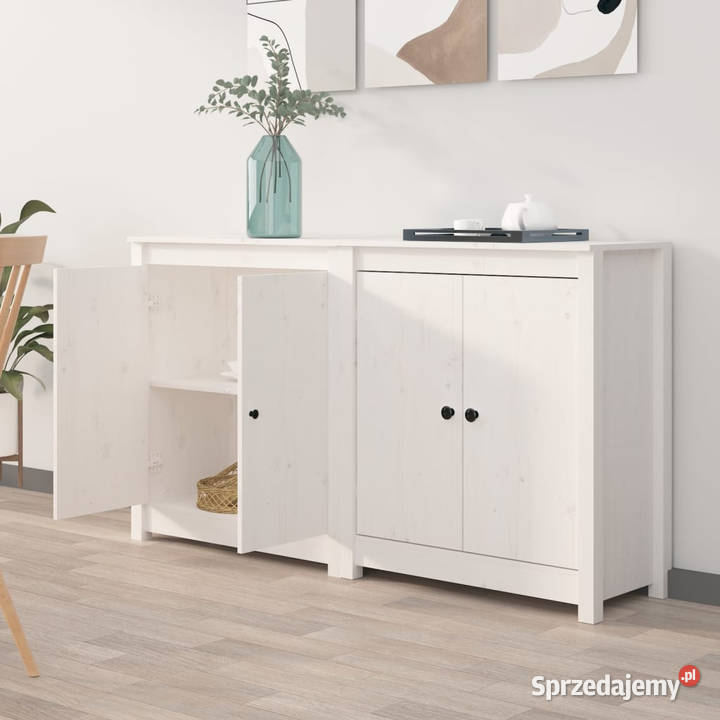 Szafki 2 białe 70x35x80 lite drewno sosnowe Warszawa