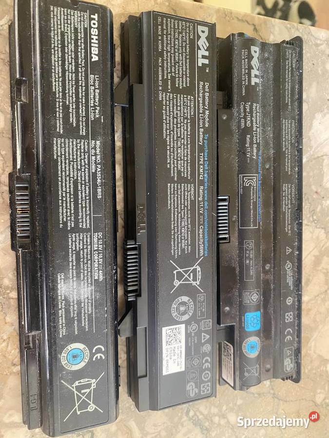 Zestaw 3 Sztuk Baterii DellToshiba do Laptopów Kielce