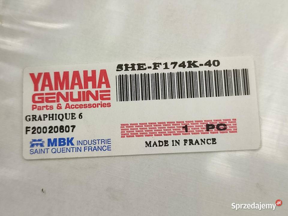 NAKLEJKA NA PRAWY BOCZEK YAMAHA YQ 50L AEROX sprzedam
