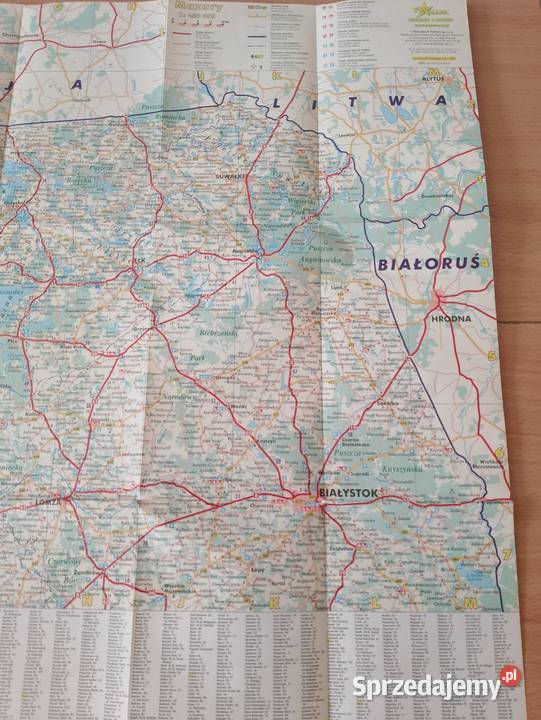Mapa papierowa MAZURY składana turystyczna Poznań
