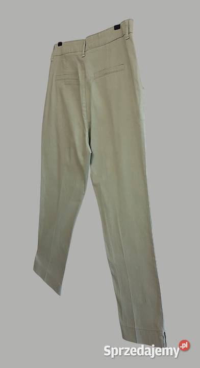 Damskie oliwkowe bawełniane spodnie proste Rozmiar 38(M)