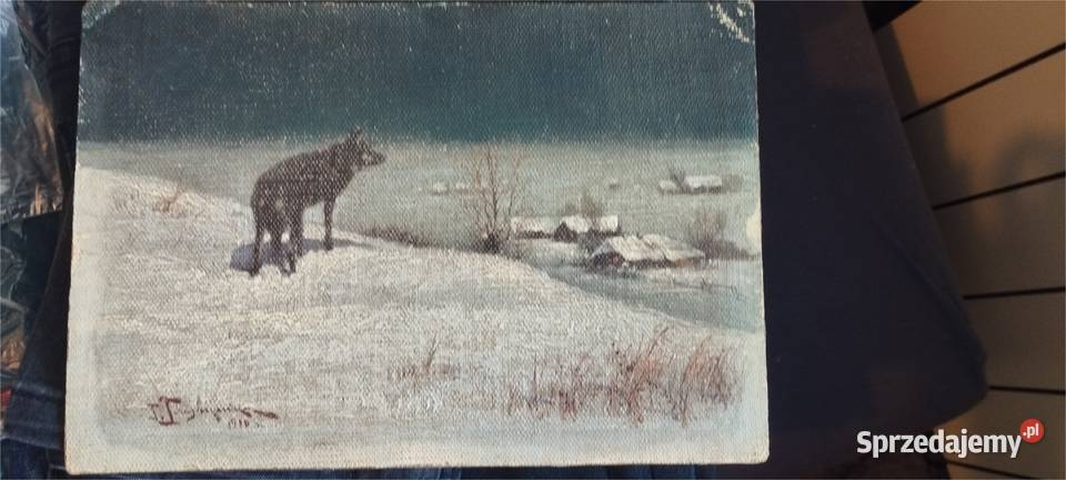 Obraz kopia Wilk w zimową noc 1910 Alfred Malarstwo sprzedam