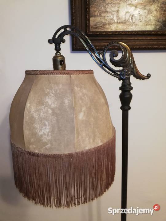 Lampa stojąca z abażurem przedwojenny Antyk mazowieckie