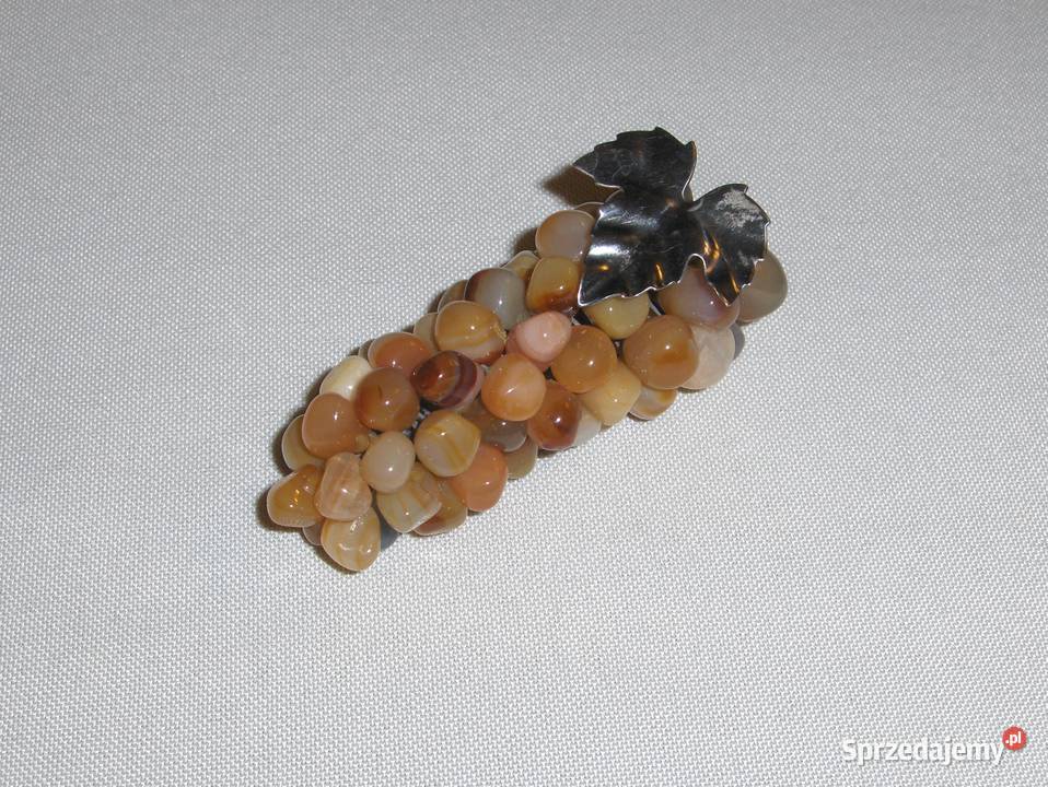 Kiść winogron z naturalnego agatu Vintage Pozostałe Łódź