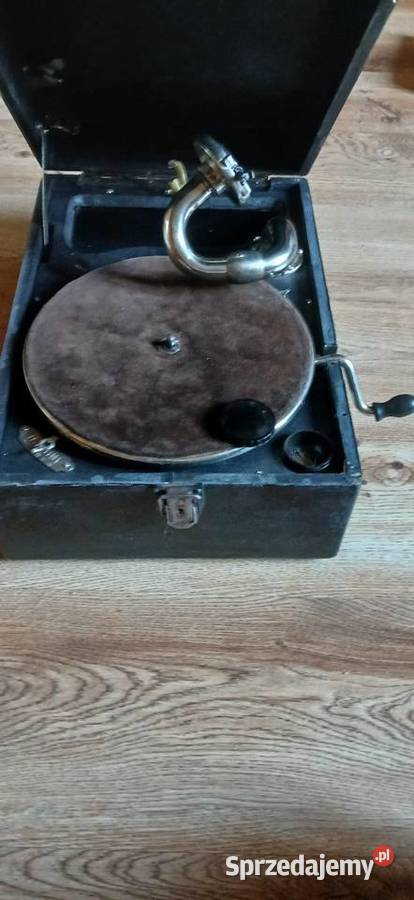 Stary Polski gramofon walizkowy na korbkę Kraków