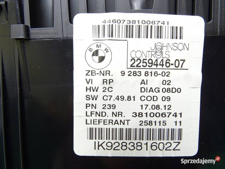 LICZNIK ZEGARY ZEGAR BMW X1 E84 20 D N47 9283816