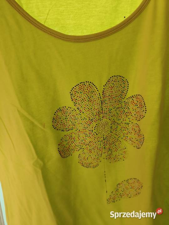 Bluzeczka kanarkowa z kwiatem z koralików Gdańsk