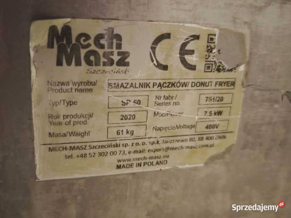 Smażalnik do pączków SP60 MechMasz 75kW 2020 śląskie Góra