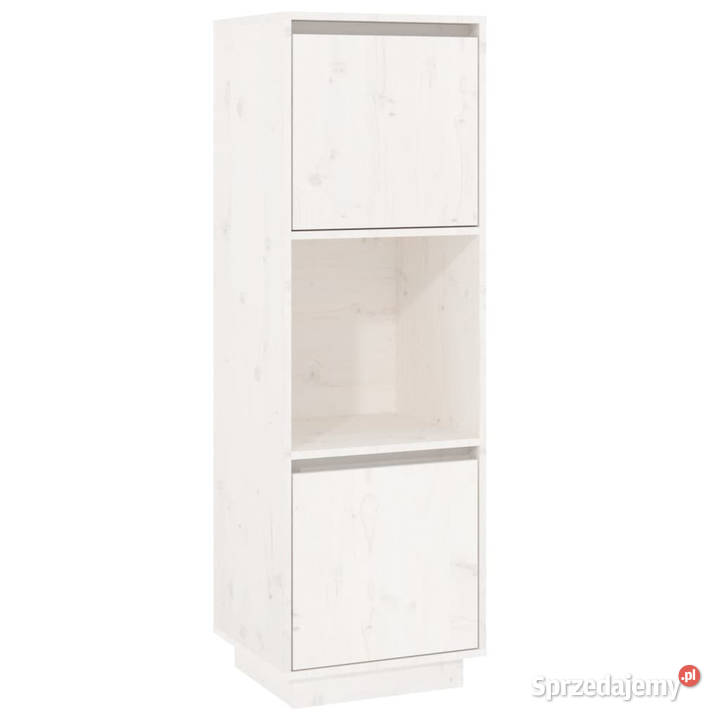 Wysoka szafka biała 38x35x117 lite drewno mazowieckie Warszawa