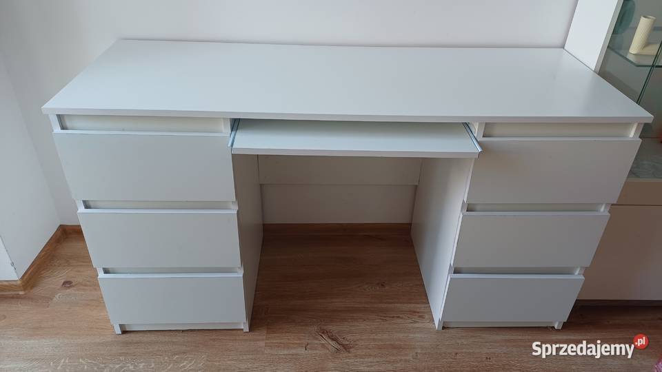 Biurko białe z szufladami nowoczesne pojemne 140cm Legnica