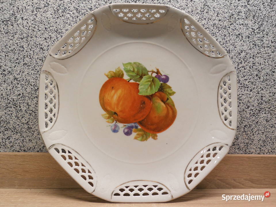 Pateratalerz ażurowy z motywem owoców Porcelana i szkło Raszków sprzedam