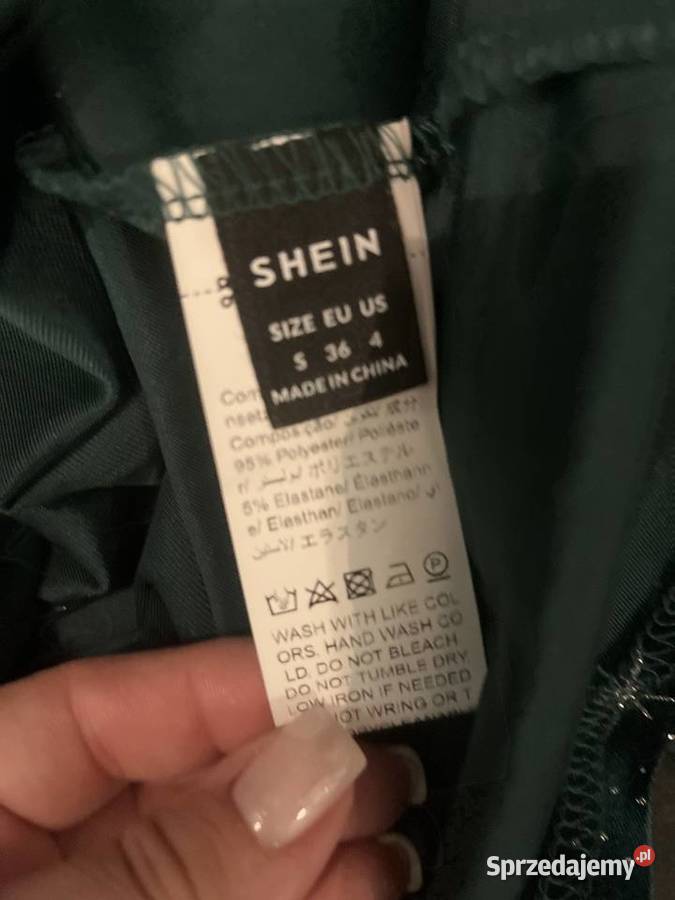 Shein sukienka modny wzór mieniąca się butelkowa Inny wzór Spódnice i sukienki Choszczno
