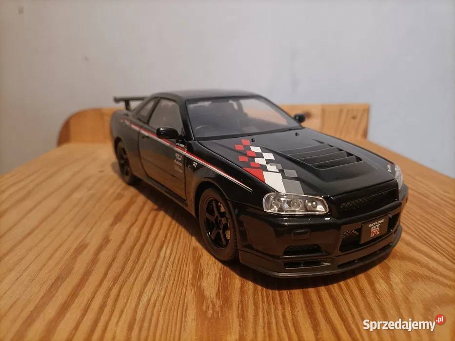 Nissan Skyline GTR r34 Model Skala 124 NOWY Metal