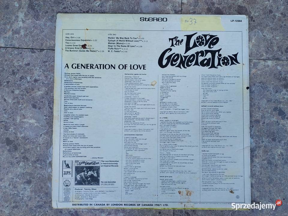 37 Płyta winylowa The Love Generation LP12364 Tczew