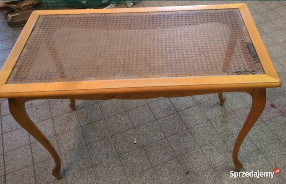Stolik kawowy z rafią Lubań