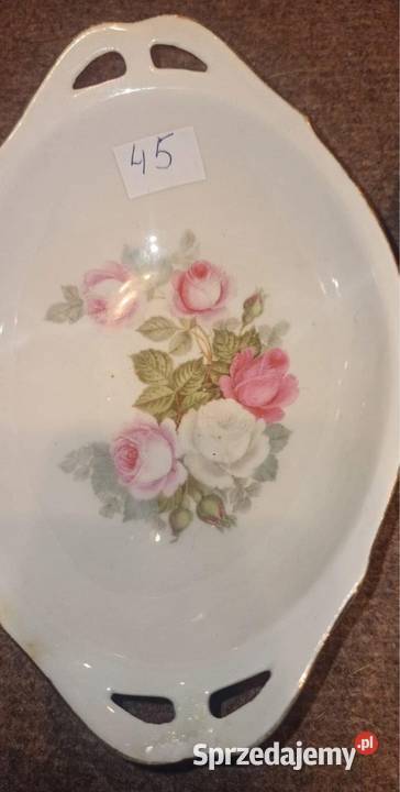 Porcelanowa miseczka paterka Owalna Z różami Na Porcelana i szkło Gdańsk sprzedam