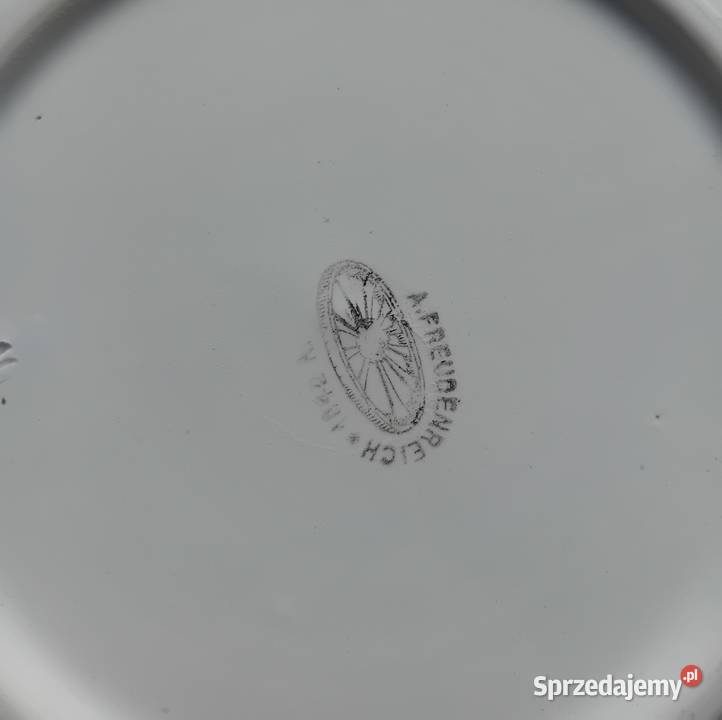 Fajansowy talerz patera z uchwytami August Koźminek