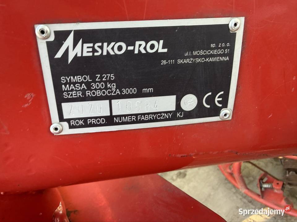 Przetrząsaczo zgrabiarka 3m MeskoRol łódzkie Mroczków Duży