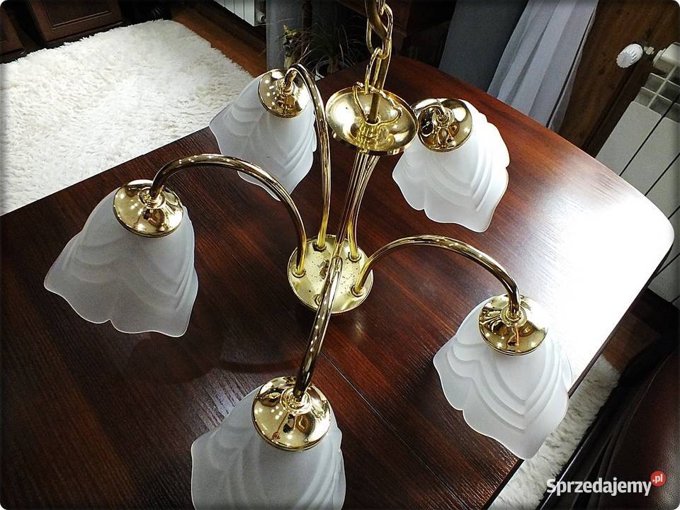 Elegancki Złoty Żyrandol Lampa wisząca sufitowa Żary