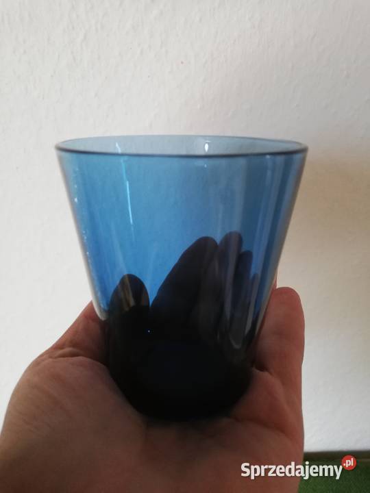 Ciemne niebieskie szkło duet na przystawki Porcelana i szkło Gorlice