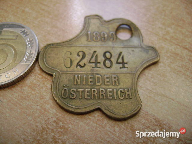 Starocie z PRL PSY Psi numerek z Austrii z 1899
